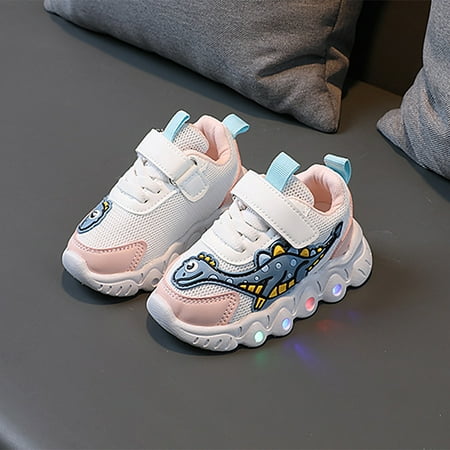 Boys Dinsoars Sports Shoes  All-match Comfortable Trainers Running Shoes  Kids Cartoon Anti-slip Walking Shoes