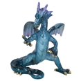 thumbnail image 3 of Blue Standing Dragon Resin Fantasy Sculpture Statue House Ornament Figurine, 3 of 3