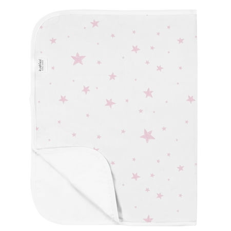 Kushies Portable Changing Pad Flannel Pink Scribble Stars