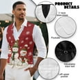 thumbnail image 6 of Yuyamidu Snowman Men's Suit Vest Christmas Casual Waistcoat Vest Size L Leisure Dress Business Vests for Wedding Party Tuxedo with Pockets, Red, 6 of 7