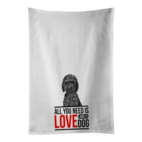 Carolines Treasures WDK3625WTKT 28 x 19 in. Unisex Doodle Black No.2 White Dish Towels Kitchen Towel - Set of 2