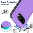 thumbnail image 2 of Decase for Google Pixel 9A Case, Shockproof Heavy Duty Hybrid Protection Hard PC Shell Flexible TPU Bumper, Military Grade Drop Proof Durable Protective Case with Screen Protector,Purple, 2 of 5