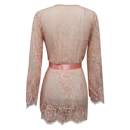 

nsendm Women Lingerie V Lace With Panty Teddy Sexy Sleepwear Deep Women Christmas Lingerie Dress Underwear Pink X-Large