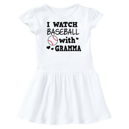 

Inktastic I Watch Baseball with My Gramma Gift Baby Girl Dress