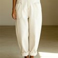 thumbnail image 5 of Morttic Women's Vintage Washed Denim Overalls – Casual Loose Wide Leg Jumpsuit with Pockets & Adjustable Straps Button Romper White，S, 5 of 6