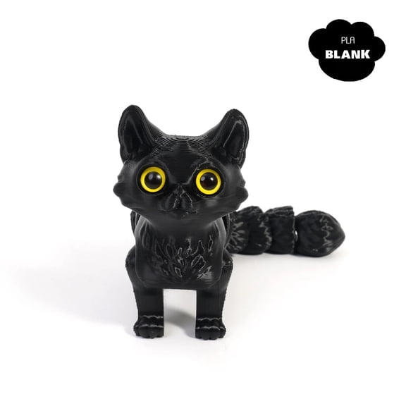 1pc 3D Printed Cat Ornaments Realistic Tail Joint Movable Cute Cat Model Home Desktop Ornament Figure For Adults Gift