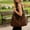 Coffee, variant on Tote Bag Suede Convertible Backpack Large Capacity Casual Shoulder Bag For Women Travel
