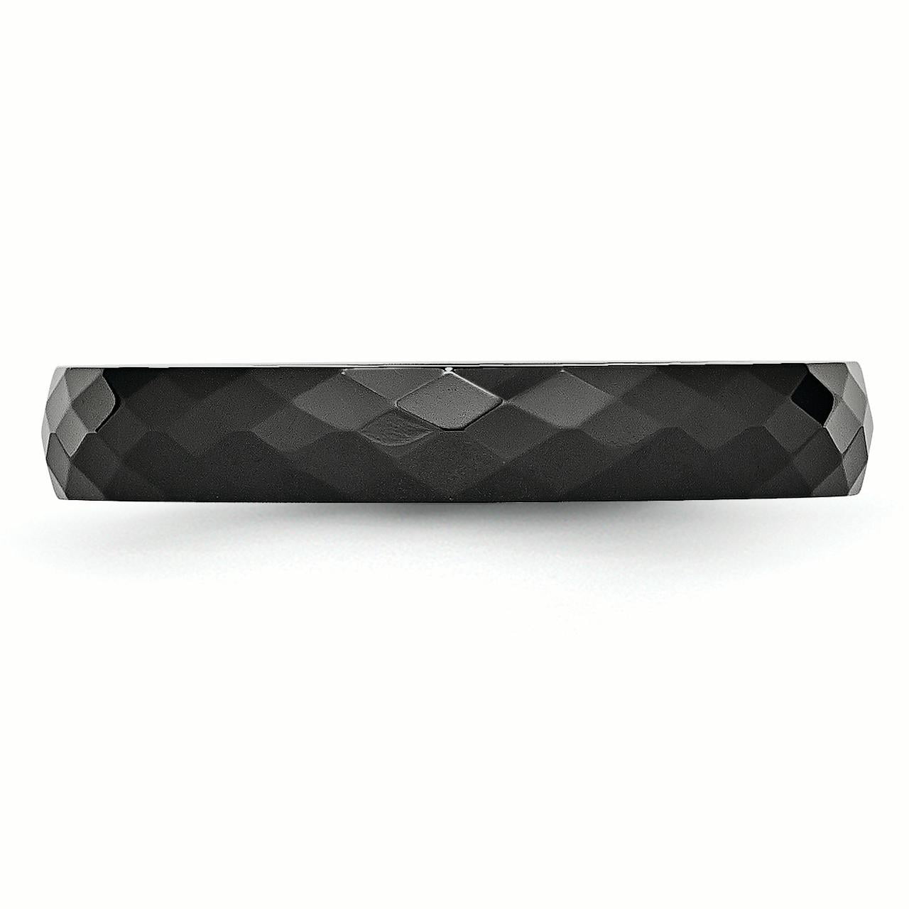 Primal Steel Black Ceramic 4mm Faceted Band