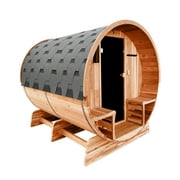 ALEKO SB6CED Outdoor Rustic Cedar 5-6 Person Barrel Steam Sauna with 6 kw Heater