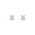 thumbnail image 2 of 14k Yellow Gold 1/2Ct TDW Princess-Cut Diamond Solitaire Stud Earrings, 2 of 6