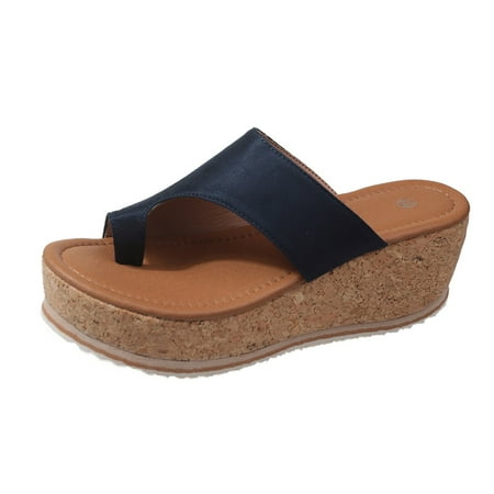 

ZAROYEAX Thick Soled Leopard Print Casual on Large Size Wedges