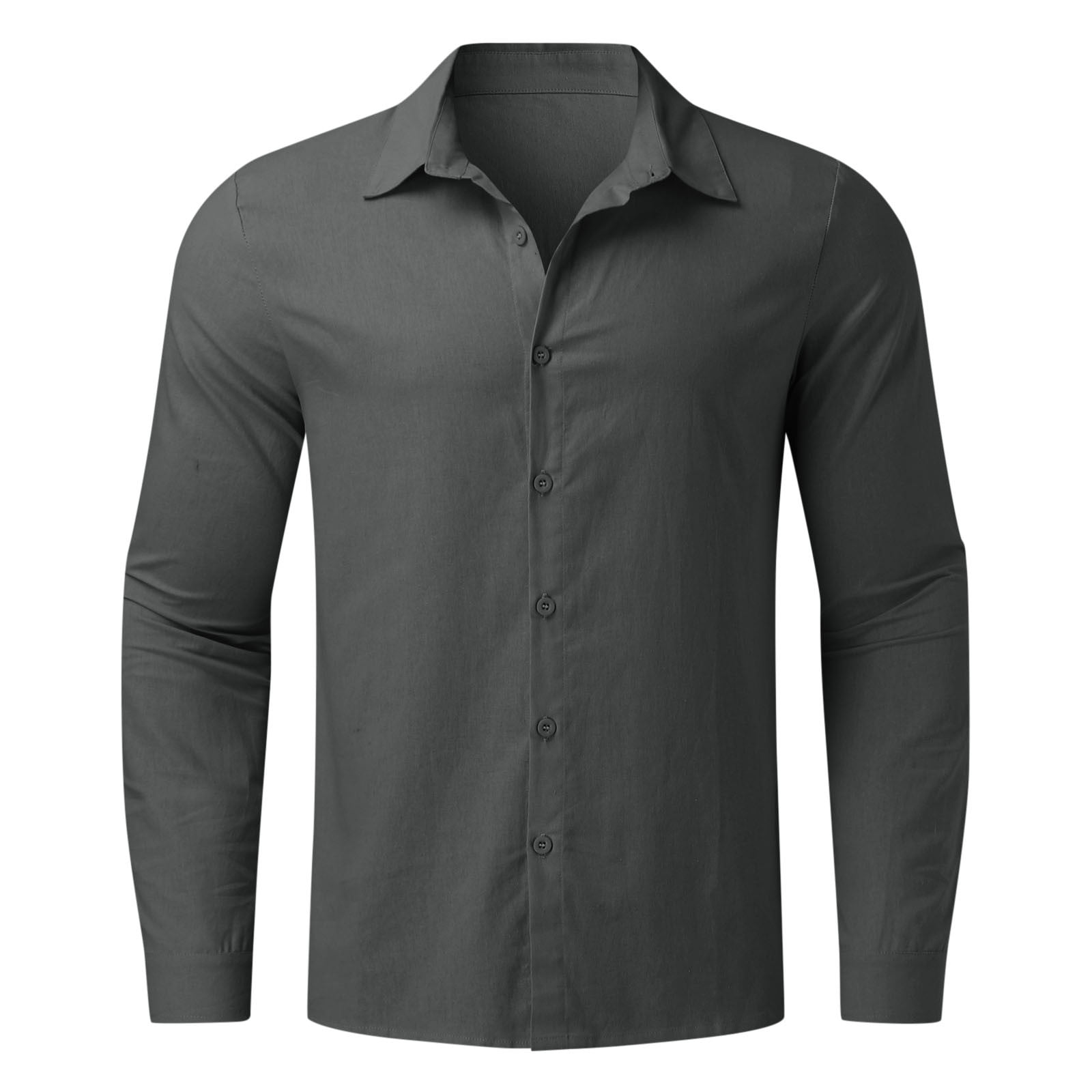 Hfyihgf Men's Dress Shirts Solid Color Long Sleeve Regular Fit Wrinkle-Free  Formal Shirt Business Casual Button Down Shirts(Dark Gray,4XL) - Walmart.com