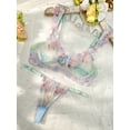 thumbnail image 5 of Blue Butterfly Bow Colorful Embroidered Flower Lingerie Set (BLUE, S), 5 of 6
