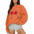 thumbnail image 1 of Wyzesi Chandails en Molleton pour Femmes Mode Féminine Extérieure Saint-Valentin Imprimé Amour Ample Col Rond Manches Longues Chandail à Capuchon 10, 1 of 4