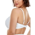 thumbnail image 4 of Ocean Blues Women and Women's Plus Size Ruched Bandeau Bikini Top White Bathing Suit For All Women , Size Medium, 4 of 7