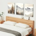 thumbnail image 6 of Neutral Mountain Wall Art Set of 3, Forest Landscape Canvas Artwork Modern Pictures Abstract Watercolor Painting Prints for Wall Decor Aesthetic, for Living Room Bedroom Framed 12x16 inch, 6 of 7