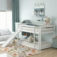 thumbnail image 5 of Twin over Twin Bunk Bed in White - With Convertible Ladder & Slide, Sturdy Construction, 5 of 17