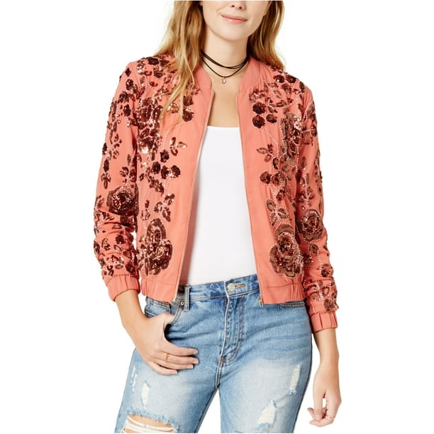 Chaqueta bomber adornada Endless Rose para mujer rosa grande