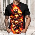 thumbnail image 6 of adaychics Mens Skull Shirts Crewneck Horror T-Shirt Novelty Short Sleeve Summer Tops for Daily Wear Holiday Party, 6 of 7