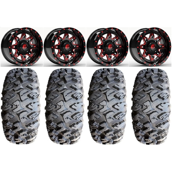 Fuel Lethal Red 14" Wheels 30" MotoClaw Tires Polaris RZR XP 1000 / PRO XP / Ranger XP 900/1000