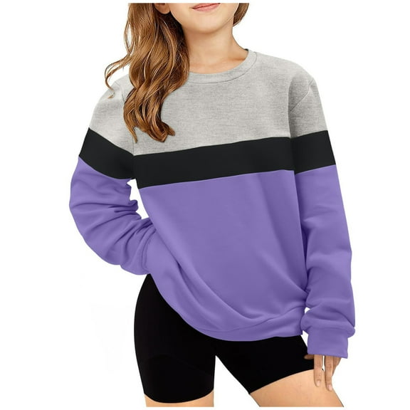 Maean Kids Girls Crewneck Sweatshirts Oversized Loose Long Sleeve Pullover Sweatshirt Clothes