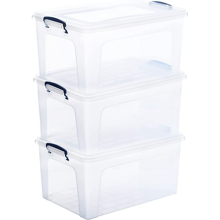 Superio Clear Plastic Storage Bin with Lid, 3 Qt, Non-Toxic, BPA Free, Odor  Free, Organizer Storage Box, Stackable Plastic Tote for Home, Garage