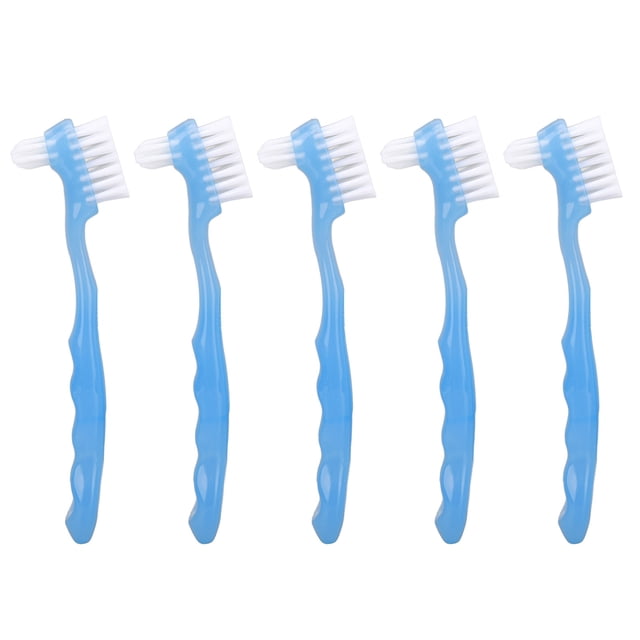 Oubit Denture Cleaning Brush,5pcs Denture Brush Set False Teeth Cleaning Brush Denture Brush Set Sturdy Construction