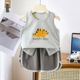 thumbnail image 2 of HCNTES Toddler Baby Boys 2 Piece Outfits Boy Summer Clothes Kids Sport T Shirts and Shorts Kid Outfit Sets For 2t 3t 4t 5t 6t 7t 8t Kids(L2-Light Gray,7-8 Years), 2 of 4