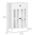 thumbnail image 3 of HOMCOM Kitchen Cabinet, Storage Cabinet, Sideboard Buffet Cabinet with Double Glass Doors for Kitchen, Dining Room, White, 3 of 10