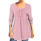 thumbnail image 1 of Gibobby Blusas Para Mujeres Tops de manga larga de dos piezas con dobladillo y botón de cuello cuadrado para mujer de color neto con cuentas（Rosa， L), 1 of 5