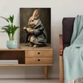 thumbnail image 5 of Reading Bunny Canvas Wall Art, Whimsical Rabbit Portrait, Rustic Farmhouse Living Room Decor, 5 of 8