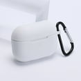 thumbnail image 3 of facefd Silicone Headset Case Antidust Sticker Portable Earphone Case with Carabiner Replacement for Airpods, White, 3 of 5