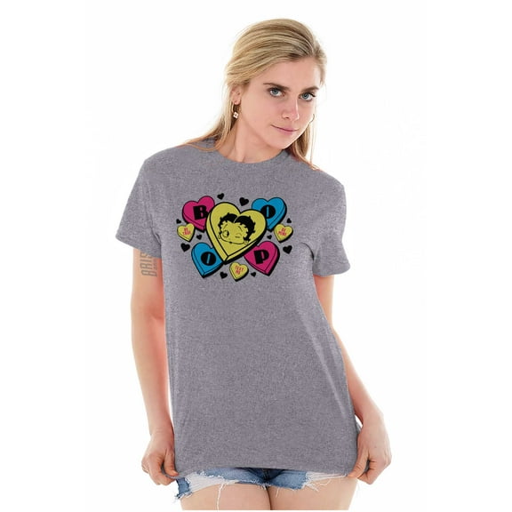 Betty Boop Conversation Hearts Cute Women's Graphic T Shirt Tees Brisco Brands S