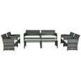 thumbnail image 1 of Gymax Ensemble de Mobilier d'Extérieur en Rotin pour Patio 8 Pcs avec Chaise Rembourrée, Causeuse, Table, 1 of 10