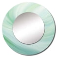 thumbnail image 2 of Designart "Spiraling Whispering Green Wave" Abstract Spirals Rund Mirror For Wall Decor - Large Green Round Printed Mirror -Modern Round Living Room Mirror - 23" x 23", 2 of 6