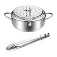 thumbnail image 5 of Deep Fryer Pot Soup Pot Small Removable Oil Frying Pan Tempura Frying Pot with Lid for Squid Rings Veggies Potato Chips Fish 20cm and clip, 5 of 8