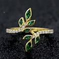 thumbnail image 3 of K-KED Gold plated Rings Leaves Cut Cubic Zircon Women Wedding Delicate Jewelry Gift Sz 6-10-9, 3 of 6