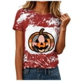 thumbnail image 2 of UAYOTSE Halloween Fashion Graphic Tshirt Women Crew Neck Short Sleeve Casual Holiday Top Size 4XL, 2 of 6