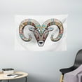 thumbnail image 1 of Goat Tapestry, Colorful Tribal Ornamented Head of Goat Figure African Totem Tattoo Inspired Design, Wall Hanging for Bedroom Living Room Dorm Decor, 60W X 40L Inches, Multicolor, by Ambesonne, 1 of 2