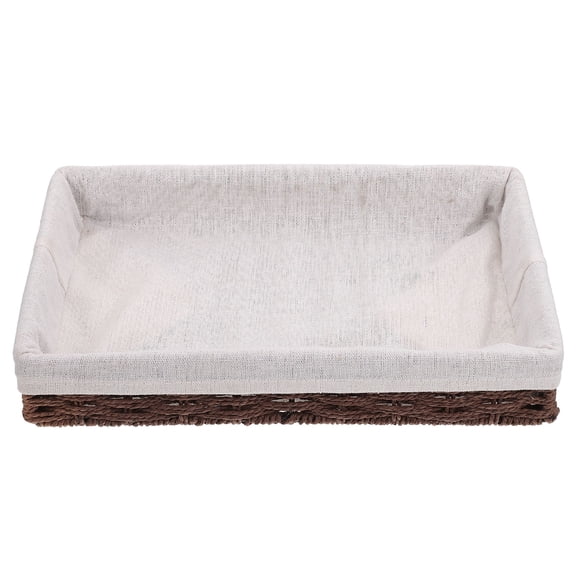 SEWCHICS Woven Storage Basket Rattan Rectangular For Home 1Pcs 11.8X7.9X2In