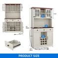 thumbnail image 4 of Uforic Bar Cabinet with Wine Rack & LED Lights, Wine Buffet Cabinet with Drawers & Power Outlets, White, 4 of 9