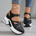 thumbnail image 2 of Womens Platform Wedge Gladiator Sandals Summer Fall Leather Closed Toe Hidden High Heel Fisherman Work Shoes, 2 of 7