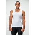 DEVOPS 3 Pack Men's Muscle Dry Fit Compression Tank Top (2XLarge, White/White/White)
