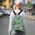 thumbnail image 7 of FORMRS Mini Backpack Purse for Women Quilted Travel Daypack Casual Shoulder Bag, Brown American Footballs, 7 of 7