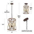 thumbnail image 2 of LNC Farmhouse Chandelier 3-Light Rustic Weathered Wood Globe Chandelier Dining Room Pendant Light, 2 of 4