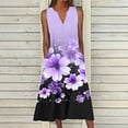 thumbnail image 2 of BangWanChi Boho Dresses for Women 2026 New Women's V-neck Button Button Sleeveless Printed Long Dress, 2 of 5