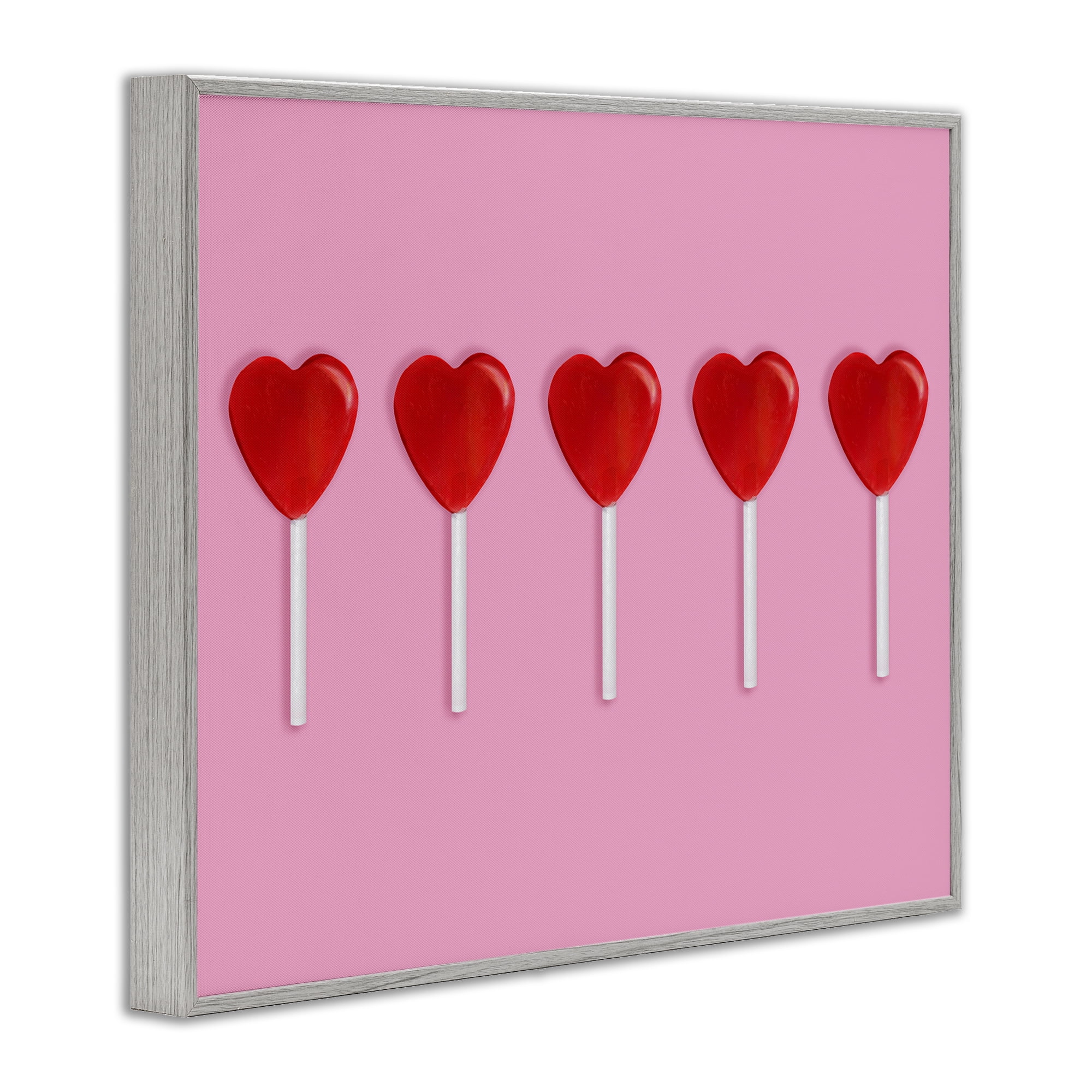 Stupell Industries Valentine's Heart Pops Gray Framed Giclee Art, design by LISH Creative