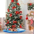 thumbnail image 4 of FMSHPON SnowflakesStars Xmas Christmas Tree Skirt Stand Mat for Holiday Party Decoration Indoor Outdoor 36 inches, 4 of 6