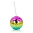 thumbnail image 2 of Disco Ball Party Cup, Metal Foil Graduation Anniversary Cup, Shiny Design, Tableware, for Celebrations, with Straw, for Guests, Reflective Material, Ihhxbz | Multicolor, 2 of 8