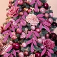 thumbnail image 6 of 20 Pieces Glittered Artificial Leaf Spray Picks 13" Tall for Christmas Winter Wedding Wreath Tree Floral Arrangment Vase Bouquets Table Centerpieces Decoration (Pink), 6 of 7